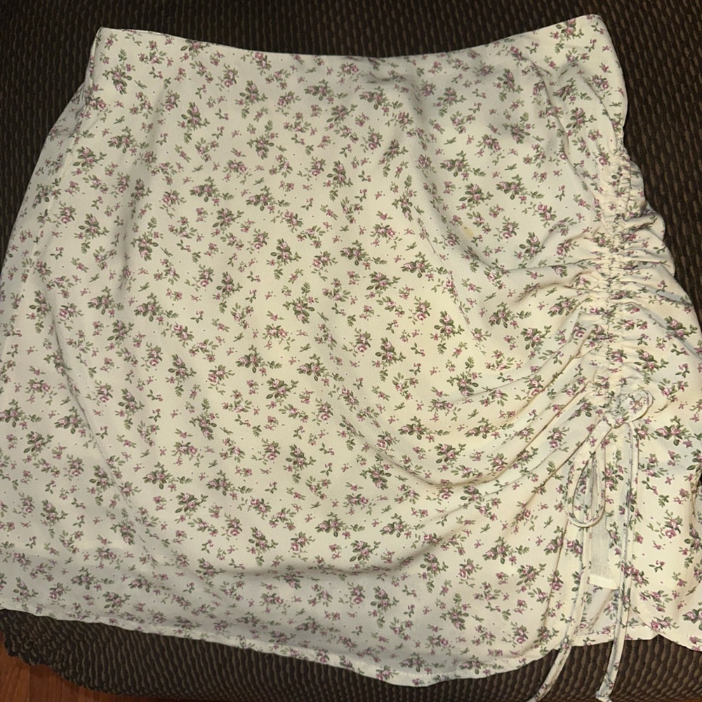 Windsor White and Purple Mini Wrap Skirt